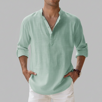 Herren Sommerhemd Lockeres Kurzarm Shirt Freizeit - Grün
