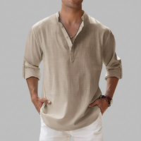 Herren Sommerhemd Lockeres Kurzarm Shirt Freizeit - Khaki