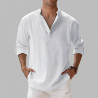 Herren Sommerhemd Lockeres Kurzarm Shirt Freizeit - Weiß