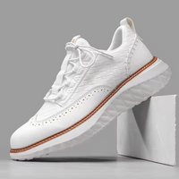 David | Stylishe Brogue Leder Sneakers für Herren - Weiß