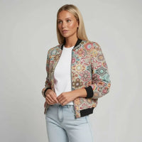 Barbara | Damen Lässiger Bomber Übergangsjacke - Rosa