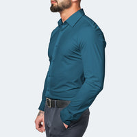 Jonathan | Herren Knitterfreies Stretchhemd - Türkis