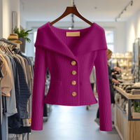 Nele | Feminine Wandelbare Strickjacke - Lila