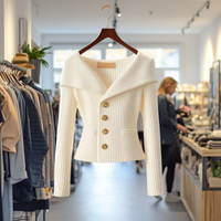 Nele | Feminine Wandelbare Strickjacke - Weiß