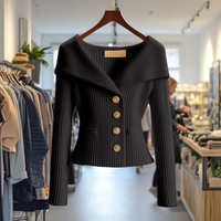Nele | Feminine Wandelbare Strickjacke - Schwarz