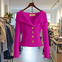 Nele | Feminine Wandelbare Strickjacke - Rosa