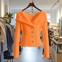 Nele | Feminine Wandelbare Strickjacke - Orange