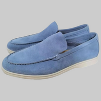 Niklas | Herren Lässige Slip-On Leder Loafer - Hellblau