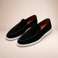 Niklas | Herren Lässige Slip-On Leder Loafer - Schwarz
