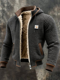 Niklas | Herren Steppjacke Fleecefutter Kapuze - Grau