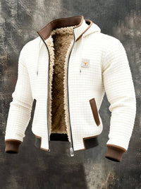 Niklas | Herren Steppjacke Fleecefutter Kapuze - Weiß