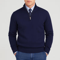Noah | Herren Klassischer Stehkragen Cardigan - Marineblau