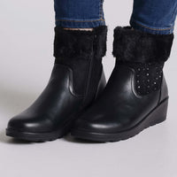 Noemi | Warmer Damenstiefel - Schwarz