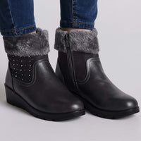 Noemi | Warmer Damenstiefel - Grau