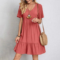 Olivia | Damen Midikleid Elegant Feminin Vielseitig - Rot