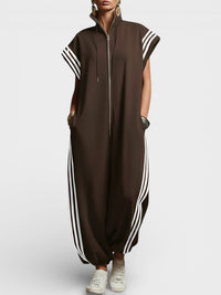 Shelena – Eleganter Urbaner Overall - Kaffee