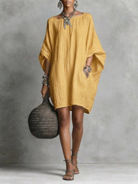Brunella | Damen Oversize Sommerkleid – Oversize Komfort Sommerkleid - Yellow