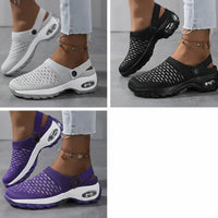 Orthopädische Clogs Damen Leichte Hausschuhe Garten Schuhe - Grau + Schwarz + Lila