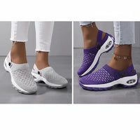 Orthopädische Clogs Damen Leichte Hausschuhe Garten Schuhe - Grau + Lila