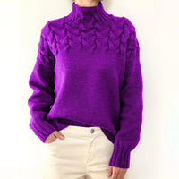 Elva | Gemütlicher Damen-Rollkragenpullover - Lila