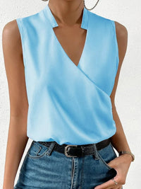 Paloma | Damen Ärmellose V-Ausschnitt Bluse Floral - Blau