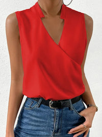 Paloma | Damen Ärmellose V-Ausschnitt Bluse Floral - Rot