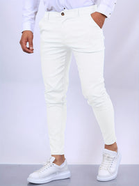 Penn | Herren Slim Fit Chinohose mit Stretch - Weiß