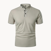 Percival | Herren Poloshirt mit Stehkragen Kurzarm - Grau