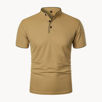 Percival | Herren Poloshirt mit Stehkragen Kurzarm - Khaki