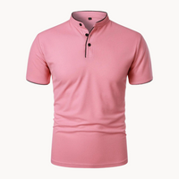 Percival | Herren Poloshirt mit Stehkragen Kurzarm - Rosa
