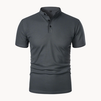 Percival | Herren Poloshirt mit Stehkragen Kurzarm - Dunkelgrau