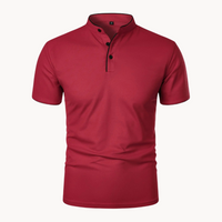 Percival | Herren Poloshirt mit Stehkragen Kurzarm - Rot