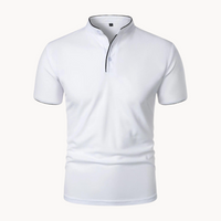 Percival | Herren Poloshirt mit Stehkragen Kurzarm - Weiß