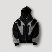 Peter | Herren Trendiger Flammen Zip Hoodie - Schwarz