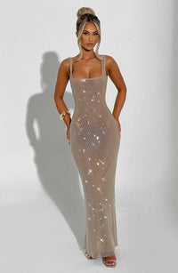Madelyn | Damen Maxikleid – Zeitloses Klassisches Maxi Kleid - Gold