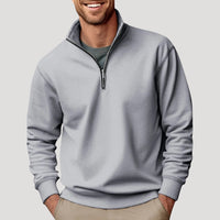 Philipp | Herren Klassischer Viertelzip Pullover - Grau