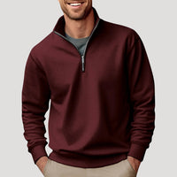 Philipp | Herren Klassischer Viertelzip Pullover - Braun