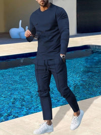 RAFAEL – Leichtes Set aus Pullover und Hose für Herren - Dunkelblau