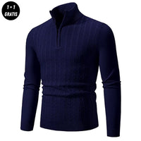 EDDY - Stilvoller Zip-Up Pullover für Herren - Marineblau