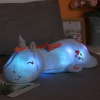 Leuchtendes Einhorn Kuscheltier Plüsch Licht Kinder Geschenk - Blau