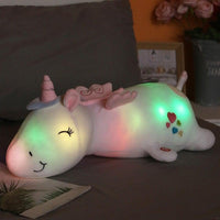Leuchtendes Einhorn Kuscheltier Plüsch Licht Kinder Geschenk - Weiß