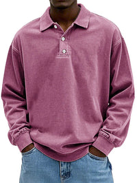 Lennart™ | Lässiges langärmeliges Herren-Polo - Rosa