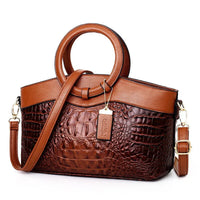 Frances | Damen Klassische Heritage Leder Schultertasche – Klassische Leder Schultertasche - Braun