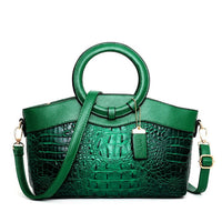 Frances | Damen Klassische Heritage Leder Schultertasche – Klassische Leder Schultertasche - Green