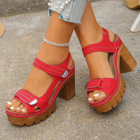 Ruth | Orthopädische Plattformsandalen mit breiter Zehenbox - Rot