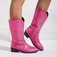 Daniela | Damen Elegant Western Cowboystiefel - Rosa