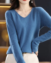Bianca | Feiner Merino Pullover - Blau