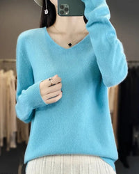Bianca | Feiner Merino Pullover - Hellblau