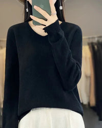Bianca | Feiner Merino Pullover - Schwarz