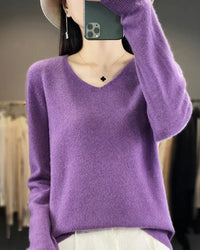 Bianca | Feiner Merino Pullover - Violett